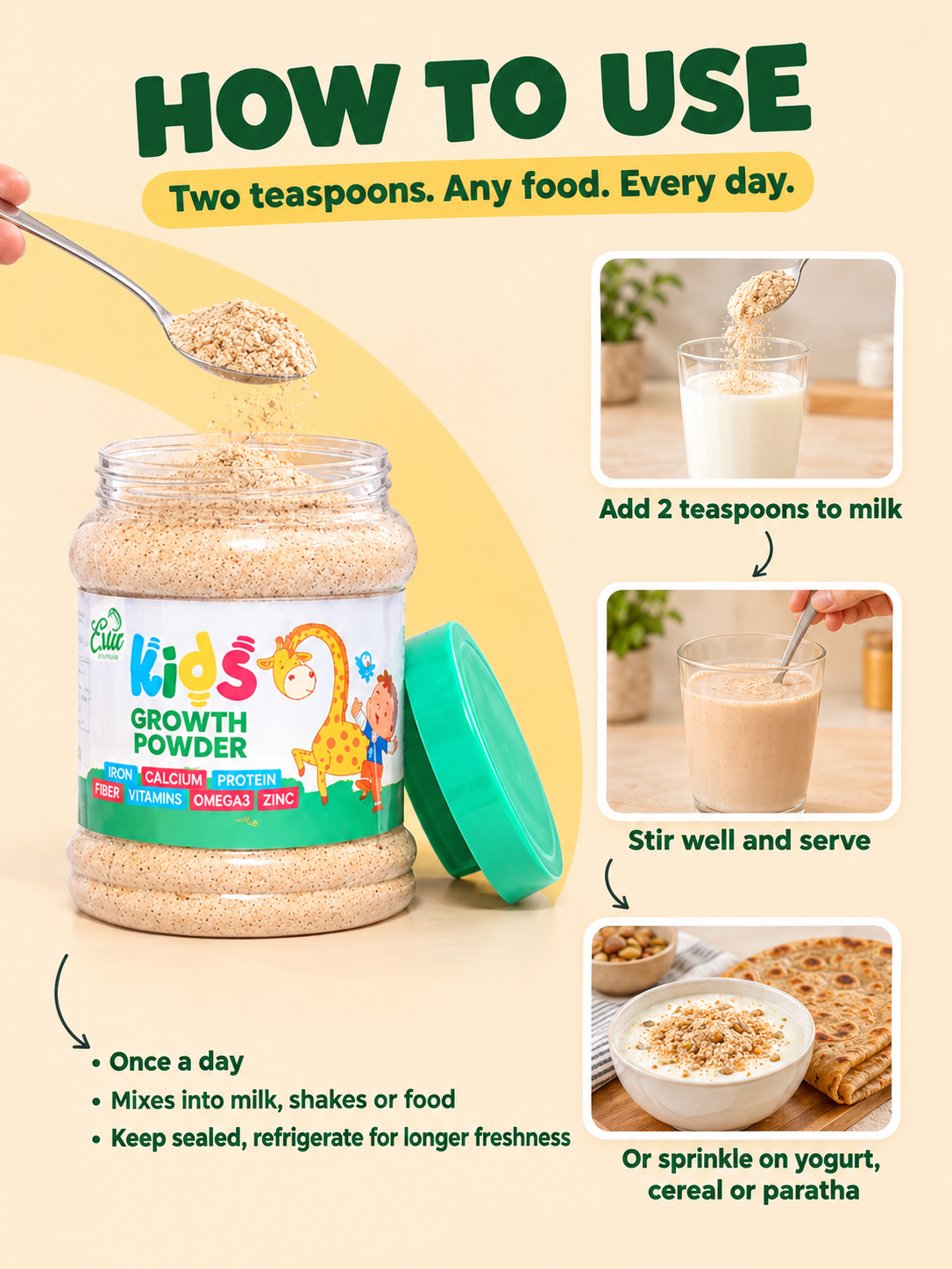 2 Kids Growth Powder